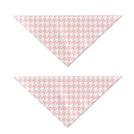 Pastel Pink And White Houndstooth Print Dog Bandana