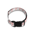 Pastel Pink And White Houndstooth Print Dog Collar