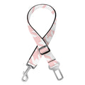 Pastel Pink And White Houndstooth Print Dog Seat Belt