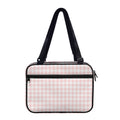 Pastel Pink And White Houndstooth Print Double Strap Bible Bag
