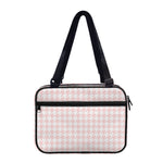 Pastel Pink And White Houndstooth Print Double Strap Bible Bag