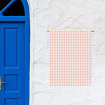 Pastel Pink And White Houndstooth Print Garden Flag