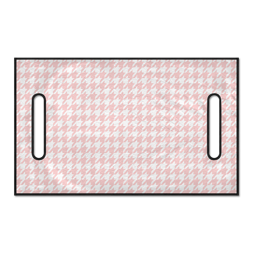 Pastel Pink And White Houndstooth Print Golf Cart Seat Cover