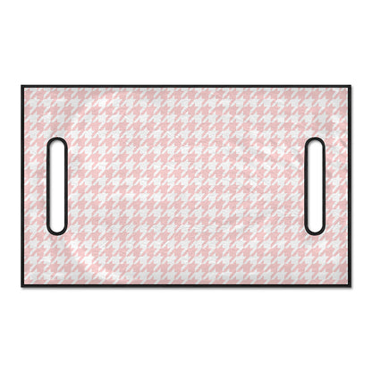 Pastel Pink And White Houndstooth Print Golf Cart Seat Cover
