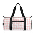 Pastel Pink And White Houndstooth Print Gym Bag