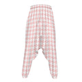 Pastel Pink And White Houndstooth Print Hammer Pants