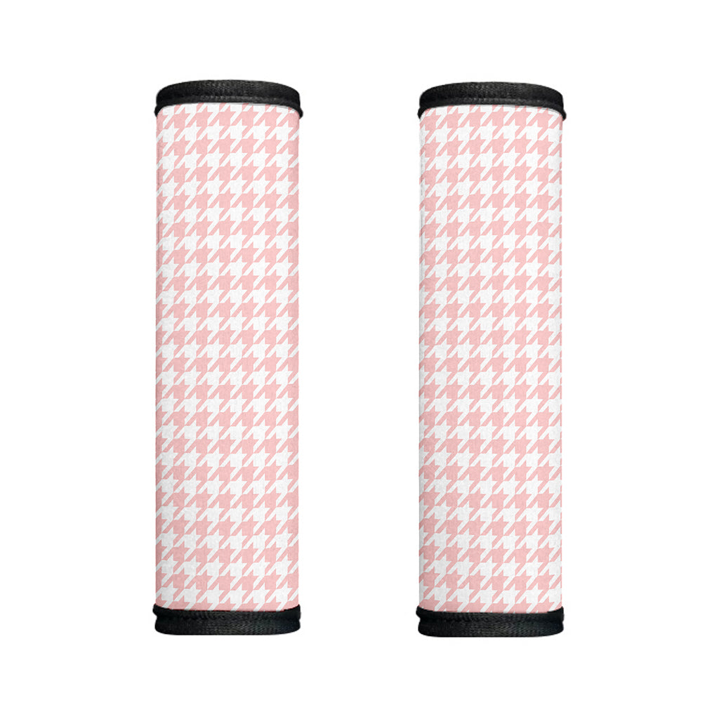 Pastel Pink And White Houndstooth Print Handle Covers