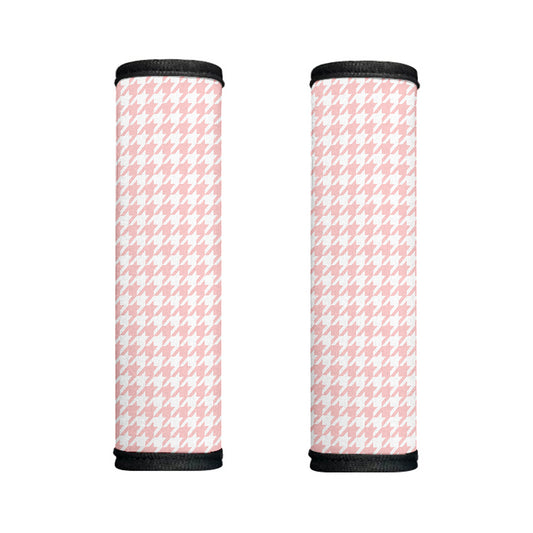 Pastel Pink And White Houndstooth Print Handle Covers
