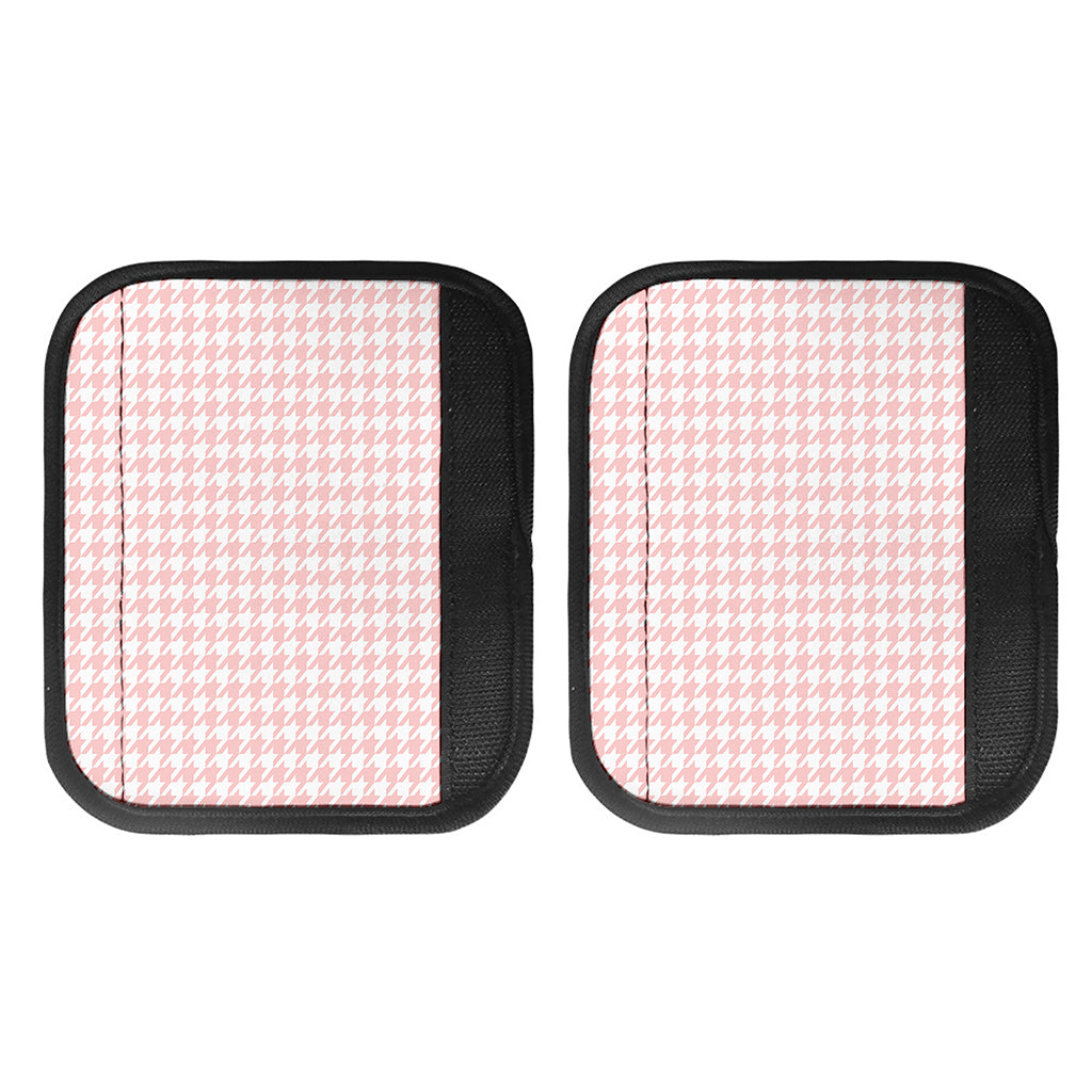 Pastel Pink And White Houndstooth Print Handle Covers