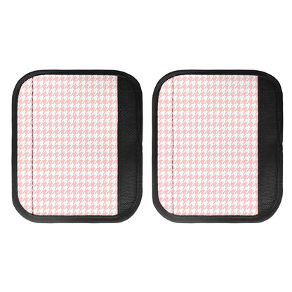 Pastel Pink And White Houndstooth Print Handle Covers
