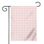Pastel Pink And White Houndstooth Print House Flag