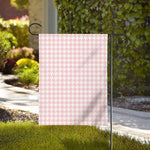 Pastel Pink And White Houndstooth Print House Flag