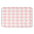 Pastel Pink And White Houndstooth Print Indoor Door Mat