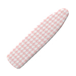 Pastel Pink And White Houndstooth Print Ironing Board Cover