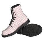 Pastel Pink And White Houndstooth Print Backpack