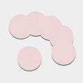 Pastel Pink And White Houndstooth Print Leather Coaster Set