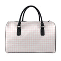 Pastel Pink And White Houndstooth Print Leather Duffel Bag