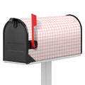 Pastel Pink And White Houndstooth Print Mailbox Cover