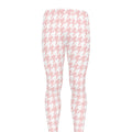 Pastel Pink And White Houndstooth Print Men's Leggings