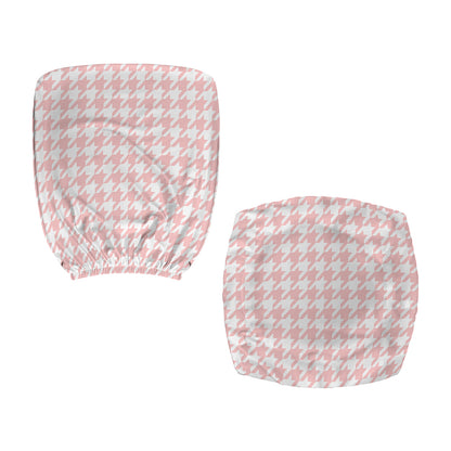 Pastel Pink And White Houndstooth Print Office Chair Cover
