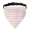 Pastel Pink And White Houndstooth Print Over The Collar Dog Bandana
