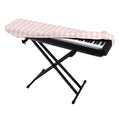Pastel Pink And White Houndstooth Print Piano Keyboard Cover