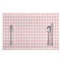Pastel Pink And White Houndstooth Print Placemat