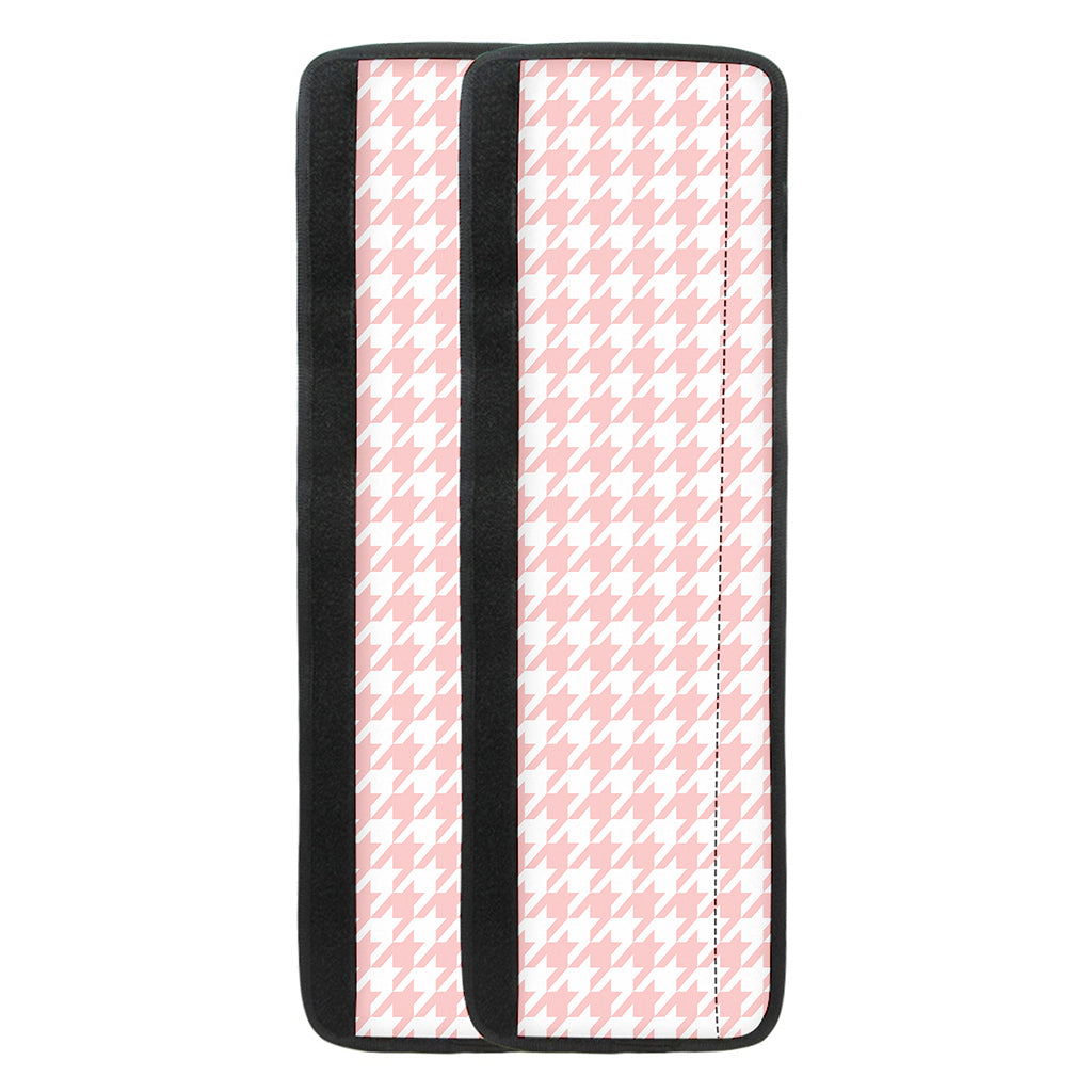 Pastel Pink And White Houndstooth Print Refrigerator Handle Covers
