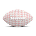 Pastel Pink And White Houndstooth Print Rugby Ball