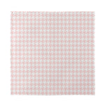 Pastel Pink And White Houndstooth Print Silk Bandana