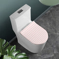 Pastel Pink And White Houndstooth Print Toilet Lid Cover
