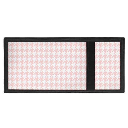 Pastel Pink And White Houndstooth Print Trifold Wallet