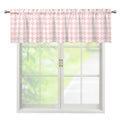 Pastel Pink And White Houndstooth Print Window Valance