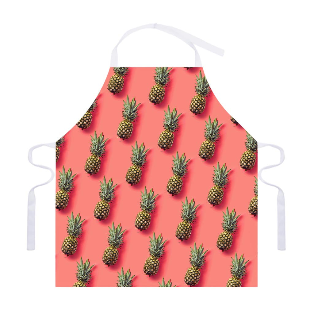 Pastel Pink Pineapple Pattern Print Adjustable Apron