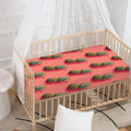 Pastel Pink Pineapple Pattern Print Baby Crib Sheet