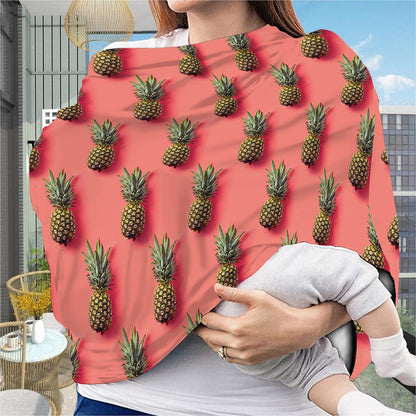 Pastel Pink Pineapple Pattern Print Baby Seat Cover
