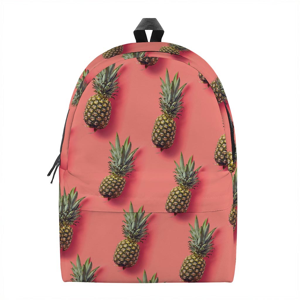 Pastel Pink Pineapple Pattern Print Backpack