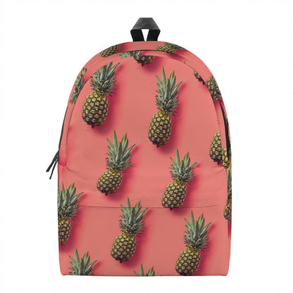 Pastel Pink Pineapple Pattern Print Backpack