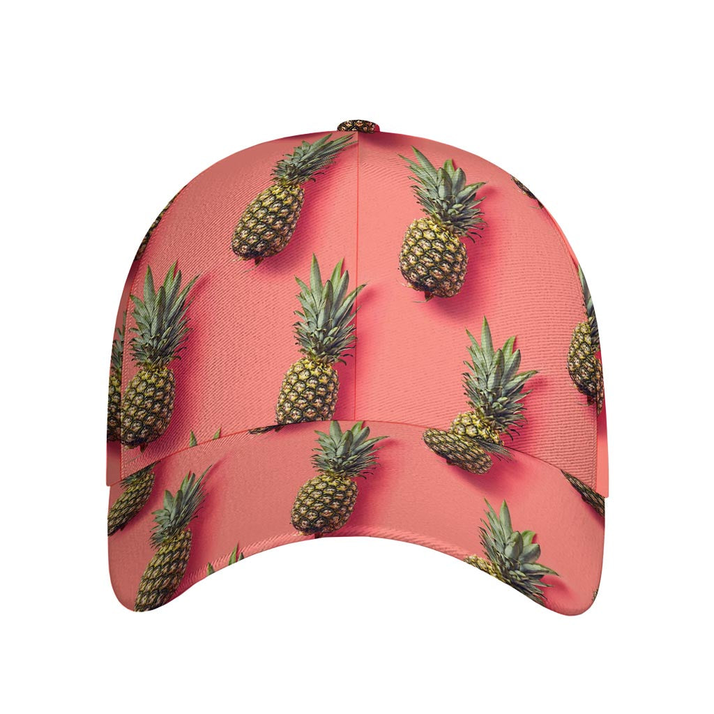 Pastel Pink Pineapple Pattern Print Baseball Cap