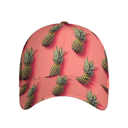 Pastel Pink Pineapple Pattern Print Baseball Cap