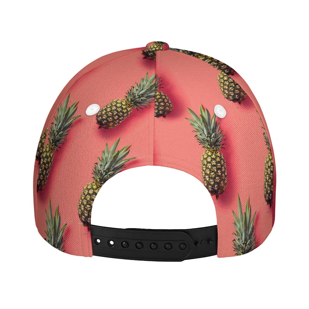 Pastel Pink Pineapple Pattern Print Baseball Cap