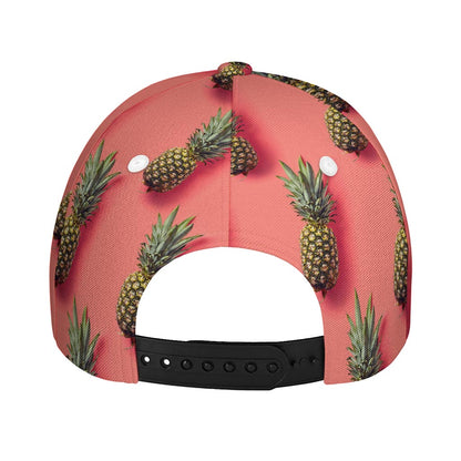 Pastel Pink Pineapple Pattern Print Baseball Cap