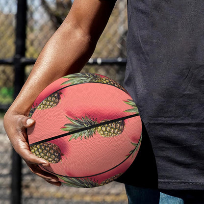 Pastel Pink Pineapple Pattern Print Basketball