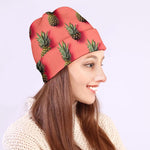 Pastel Pink Pineapple Pattern Print Beanie