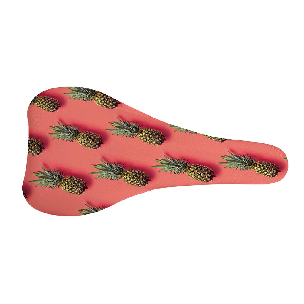 Pastel Pink Pineapple Pattern Print Bicycle Seat Cover