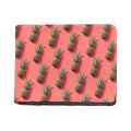 Pastel Pink Pineapple Pattern Print Bifold Wallet