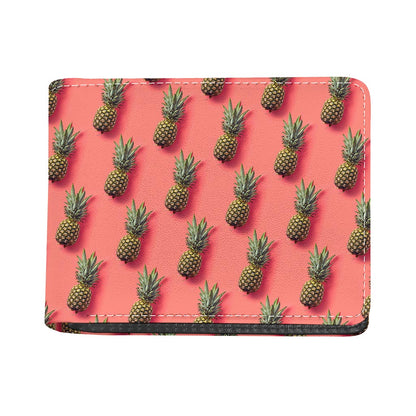 Pastel Pink Pineapple Pattern Print Bifold Wallet