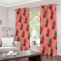 Pastel Pink Pineapple Pattern Print Dimout Grommet Curtains