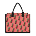 Pastel Pink Pineapple Pattern Print Canvas Tote Bag