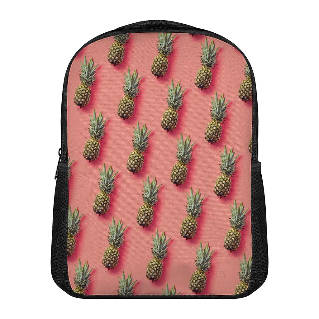 Pastel Pink Pineapple Pattern Print Casual Backpack